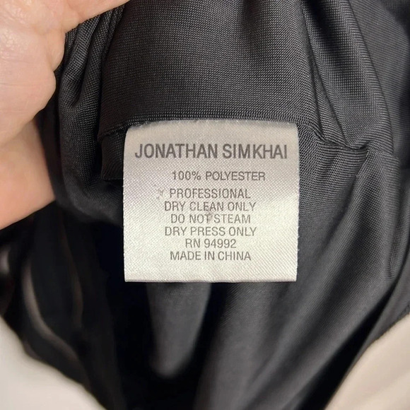 Jonathan Simkhai Black & White Striper Mesh Mixed Media Shirt - Picture 12 of 14